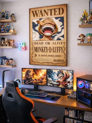 Monkey D. Luffy Wanted Poster – One Piece Anime Wall Art Print | Yonko Bounty Pirate Artwork