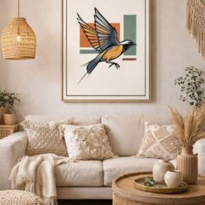 Mid-Century Flight – Modern Bird Wall Art Print