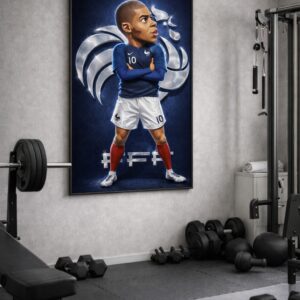 Kylian Mbappé Iconic Football Artwork – Modern Power Portrait
