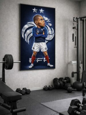 Kylian Mbappé Iconic Football Artwork – Modern Power Portrait