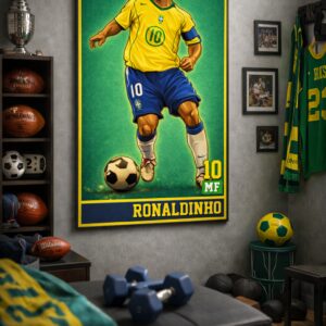 Ronaldinho Iconic Football Artwork – The Joyful Genius of Brazil