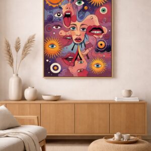 Many Faces of the Cosmos – Psychedelic Surreal Wall Art Print