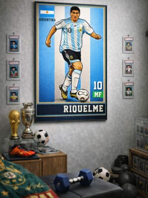 Juan Román Riquelme Iconic Football Artwork – Football at Its Own Tempo
