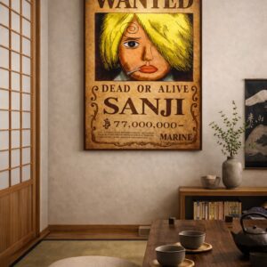 Sanji Wanted Poster – One Piece Anime Wall Art Print | Vintage Pirate Bounty Artwork