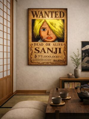 Sanji Wanted Poster – One Piece Anime Wall Art Print | Vintage Pirate Bounty Artwork