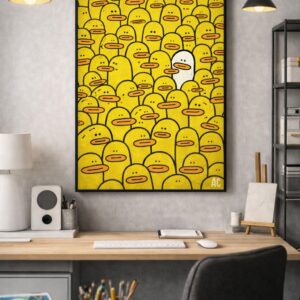 Stand Out – Minimalist Crowd Illustration Wall Art
