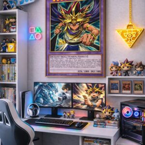 Pharaoh Atem Wall Art Print – Yu-Gi-Oh! Dark Magician King of Games | Legendary Anime Card Artwork