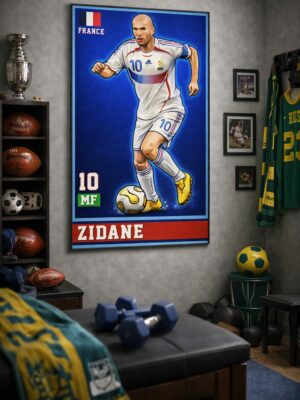 Zinedine Zidane Iconic Football Artwork – Intelligence in Motion