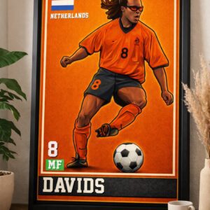 Edgar Davids Iconic Football Artwork – Relentless Midfield Force