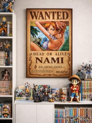 Nami Wanted Poster – One Piece Anime Wall Art Print | Vintage Pirate Bounty Artwork