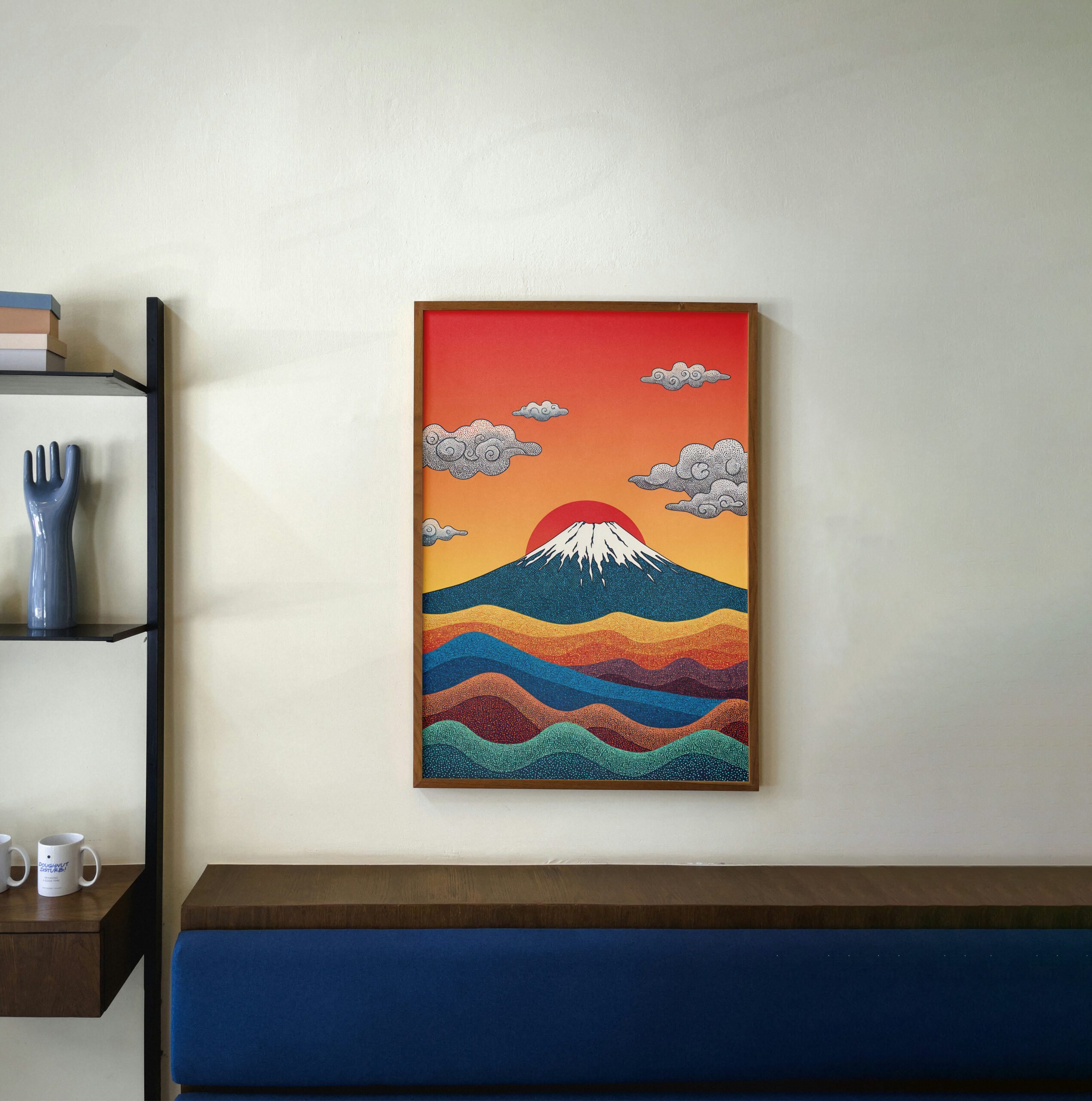 Mount Fuji Sunset Art Print, Japanese Landscape Wall Decor, Scenic Nature Illustration - Image 4