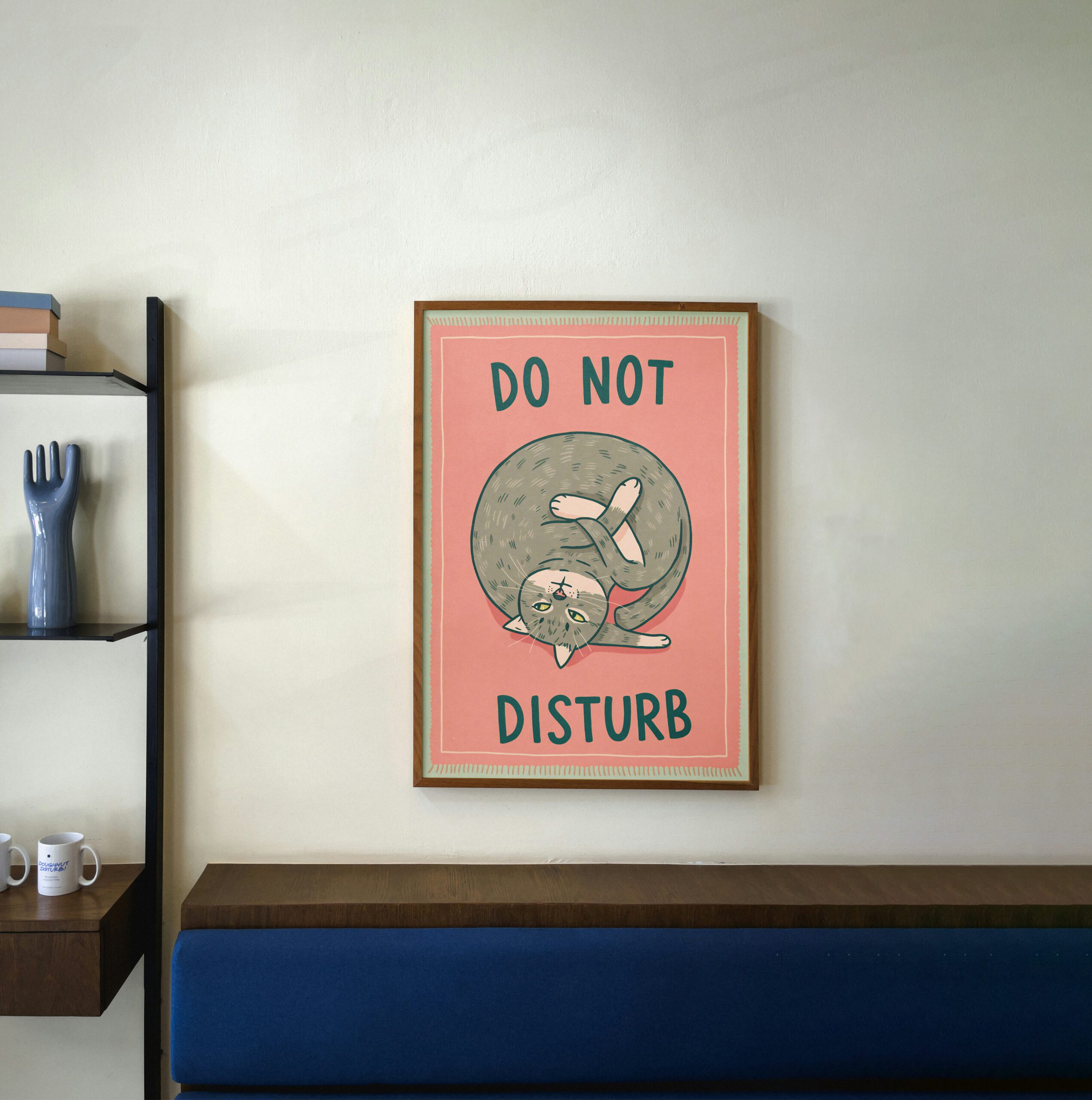 Do Not Disturb Cat Print, Funny Cat Wall Art, Dorm Room Decor, Cute, Humorous Study Door Sign Art