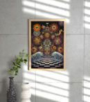 Psychedelic Eye Cosmos Print, Surreal Sacred Geometry Wall Art, Trippy Mystical Universe Illustration