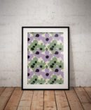 Retro Lilac Floral Print, Scandinavian Modern Wall Art, Minimalist Botanical Illustration, Pastel Home Decor