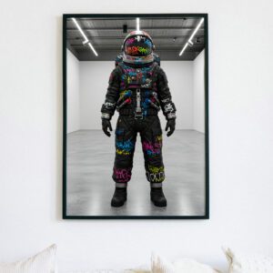 Graffiti Astronaut Art Print: Urban Sci-Fi Poster