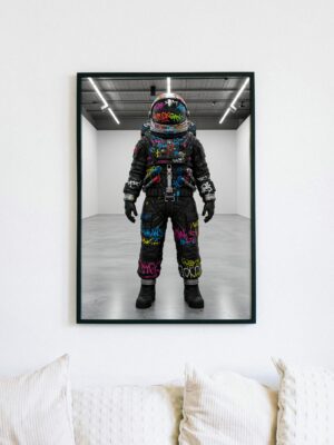 Graffiti Astronaut Art Print: Urban Sci-Fi Poster