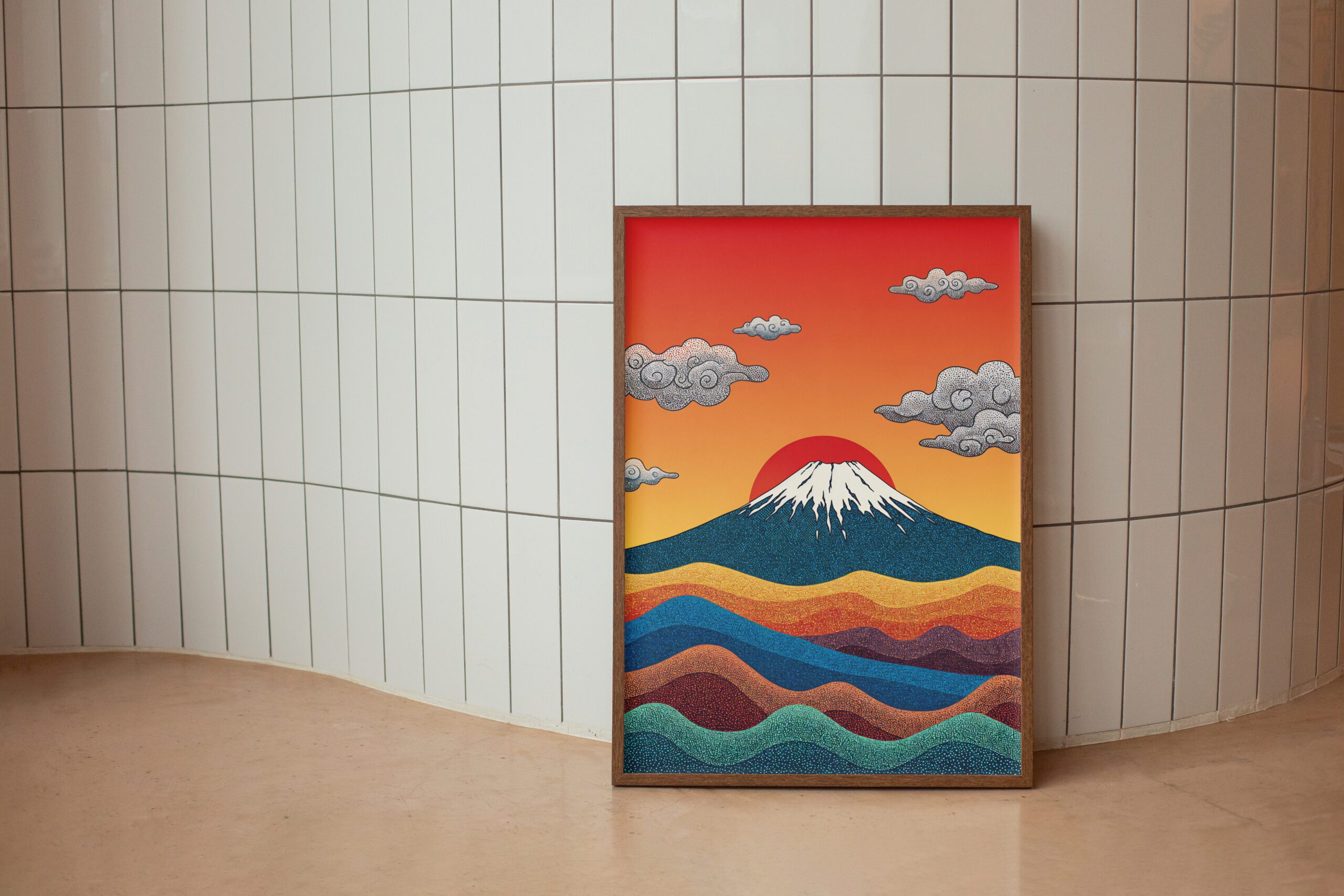 Mount Fuji Sunset Art Print, Japanese Landscape Wall Decor, Scenic Nature Illustration - Image 6