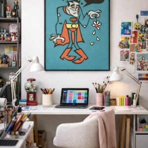 Superhero in Love – Pop Art Parody Illustration Print