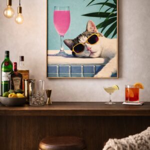 Poolside Cool Cat – Summer Chill Wall Art Print