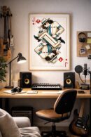 Michael Jackson Inspired Wall Art – Jack of Diamonds Playing Card Illustration