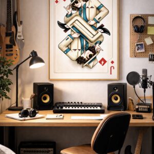 Michael Jackson Inspired Wall Art – Jack of Diamonds Playing Card Illustration