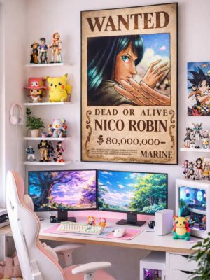 Nico Robin Wanted Poster – One Piece Anime Wall Art Print | Vintage Pirate Bounty Artwork