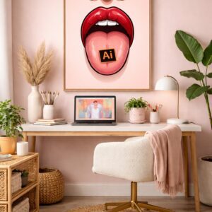 Artificial Intelligence on the Tip of the Tongue – Conceptual AI Art Print