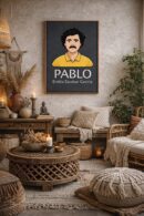 Pablo Escobar – Minimalist Crime History Portrait Art Print