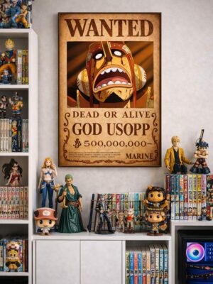 God Usopp Wanted Poster – One Piece Anime Wall Art Print | Legendary Pirate Bounty Artwork