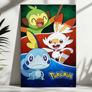 Grookey, Scorbunny & Sobble – Galar Starters Pokémon Art Print