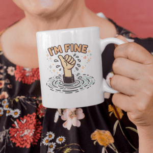 I'm Fine Dark Humor Sarcastic Coffee Mug