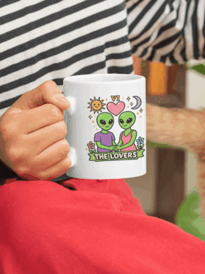 The Lovers Alien Mug – Cute Cosmic Romance Coffee Cup