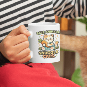 Save Animals Snuggle Cats Cute Mug – Animal Lover Coffee Cup