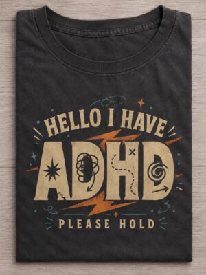 ADHD Rainbow Pop Humor Sarcastic Gift Unisex Graphic Tee
