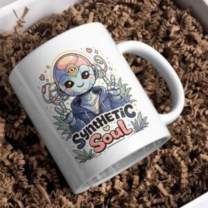 Synthetic Soul – Cute Cyberpunk Robot Mug