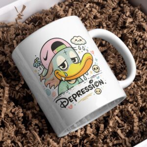 Depression Duck – Cute Dark Humor Coffee Mug