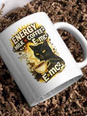 Energy = Milk x Coffee² Cat Science Mug