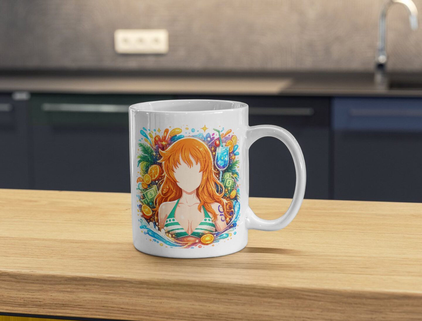 Tropical Anime Woman Ceramic Coffee Mug