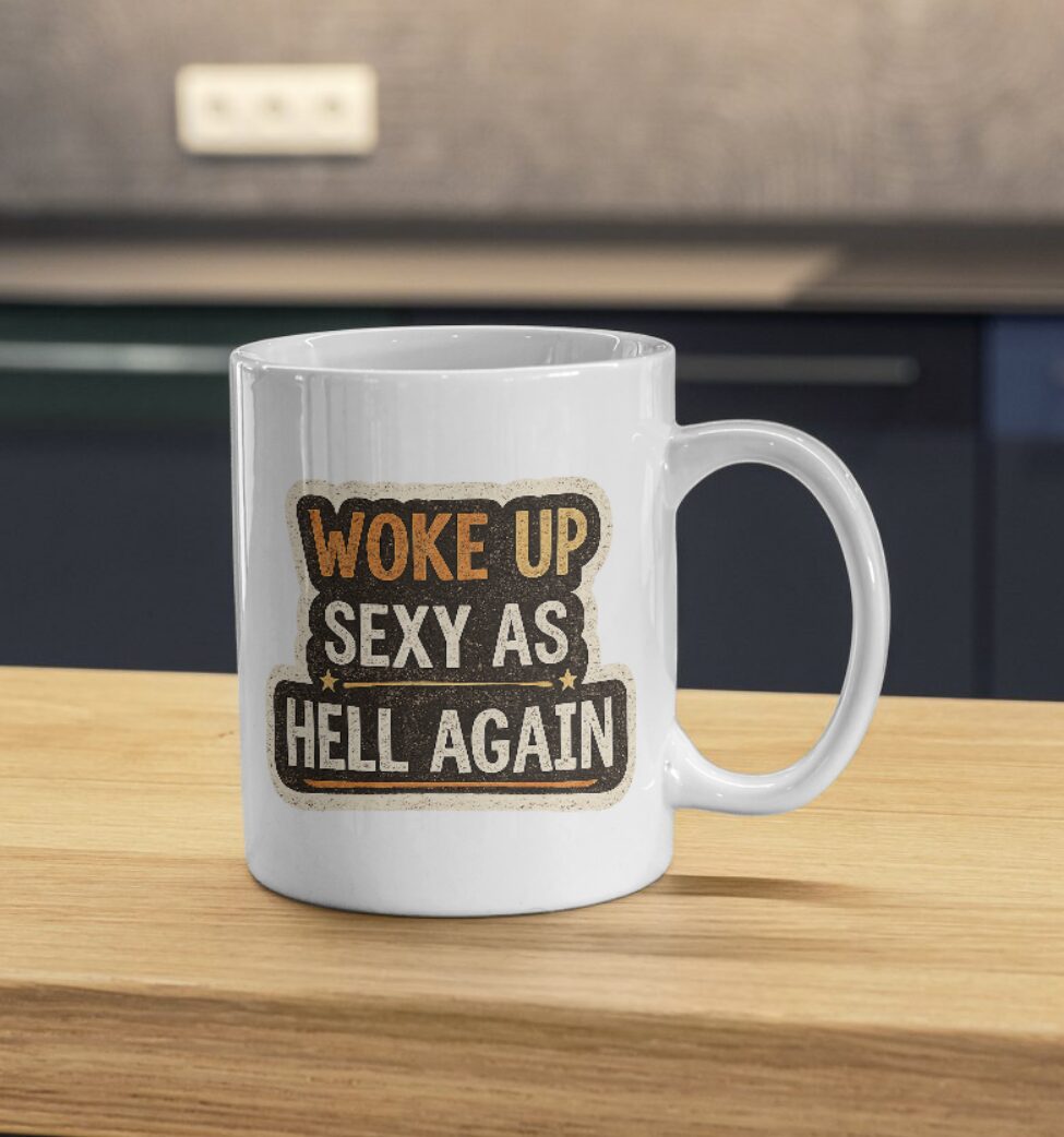 Woke Up Sexy As Hell Again Bold Statement Mug