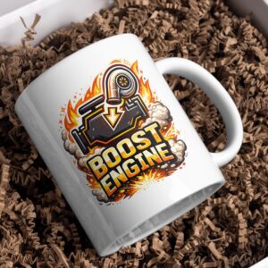 Boost Engine Turbo Mug – Car Enthusiast Power Cup