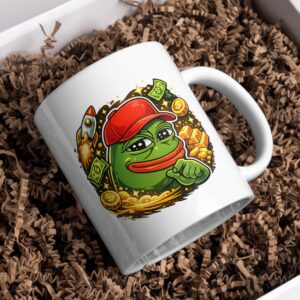 Pepe Crypto Millionaire Mug – Meme Coin Coffee Cup for Degens