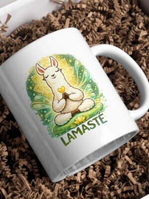 Lamaste Meditating Llama Mug – Calm Yoga Zen Coffee Cup