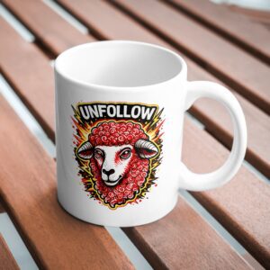 Unfollow Rebel Sheep Graphic Mug