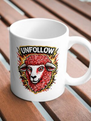 Unfollow Rebel Sheep Graphic Mug