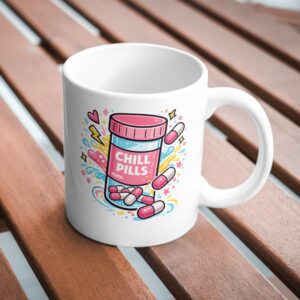 Chill Pills 25MG Cute Sarcastic Coffee Mug