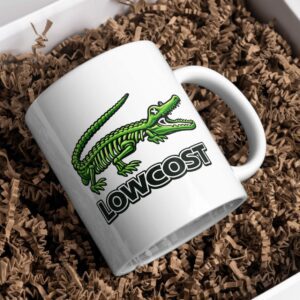 Lowcost Crocodile Skeleton Funny Dark Humor Mug