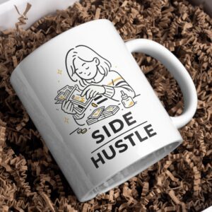 Side Hustle Money Mindset Mug – Entrepreneur Gold Design