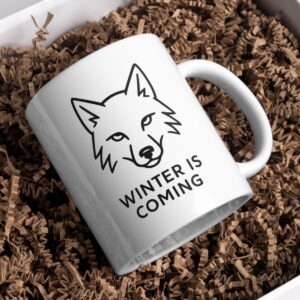 Winter Is Coming – Minimal Wolf Sigil Mug