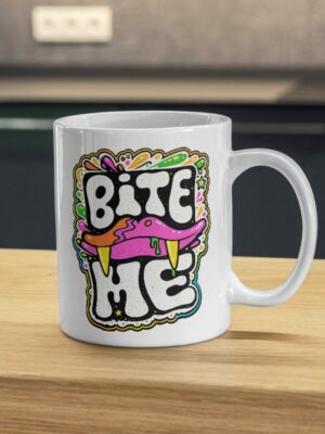 Bite Me Pop Art Mug – Colorful Street Style Design