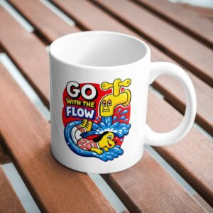 Go With the Flow Dog Mug – Chill Funny Water Design Cup